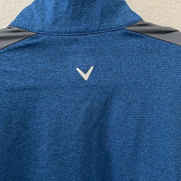 CALLAWAY Men's Long Sleeve Blue/Grey Fineline 1/4 Zip Jacket, Size M - Picture 11 of 12